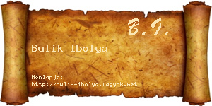 Bulik Ibolya névjegykártya