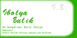 ibolya bulik business card